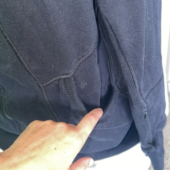 90 degrees black cotton sweatshirt preowned wish zip in front the strap missing - Picture 6 of 9